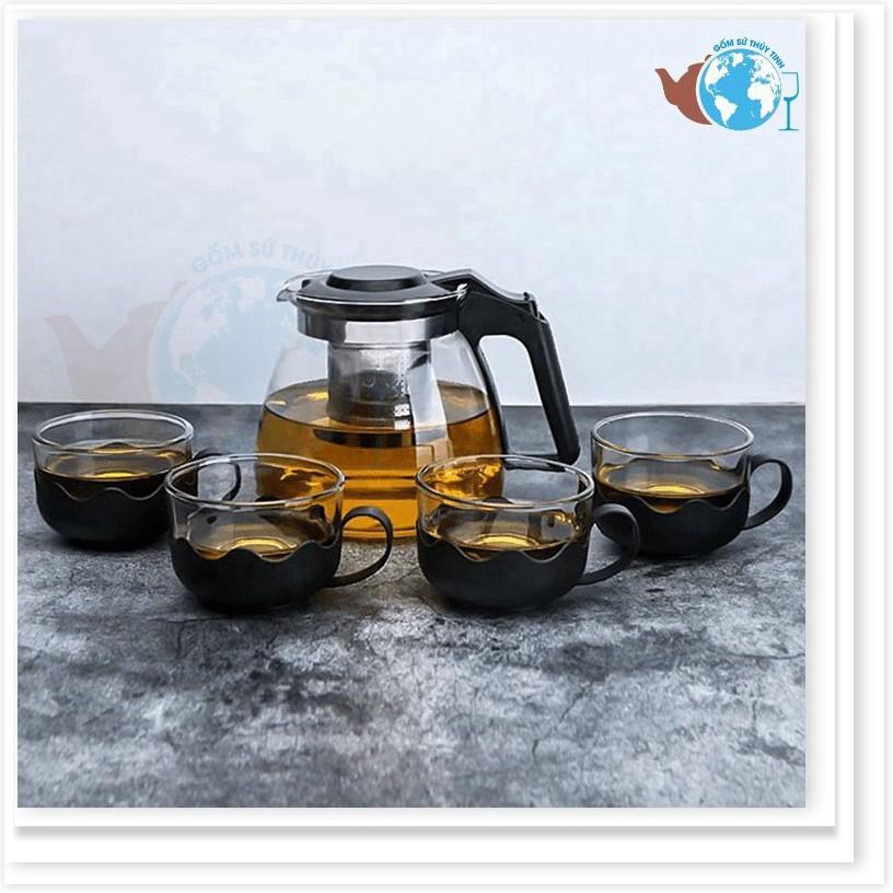 Bộ ấm trà lõi lọc và 4 ly thuỷ tinh