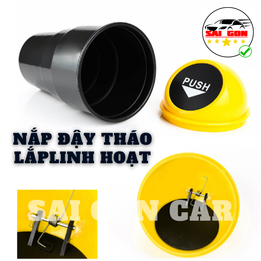 Thùng rác mini ô tô , thùng đựng rác cho xe hơi rất tiện lợi , thiết kế siêu xinh, nắp đậy lò xo tự động.