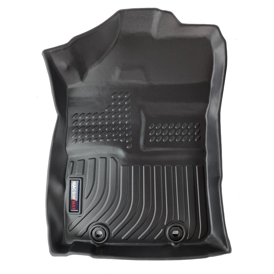 Wigo-Thảm lót sàn xe ô tô Toyota Wigo 2017-2020 Nhãn hiệu Macsim chất liệu nhựa TPE màu đen hàng loại 2