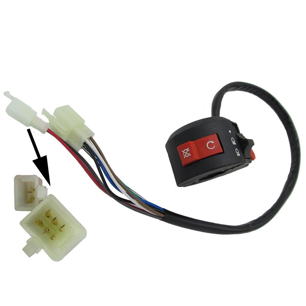 2 Pieces 6+2 Pin Plug Kill Start Light Choke Switch for 50cc 110cc 125cc ATV