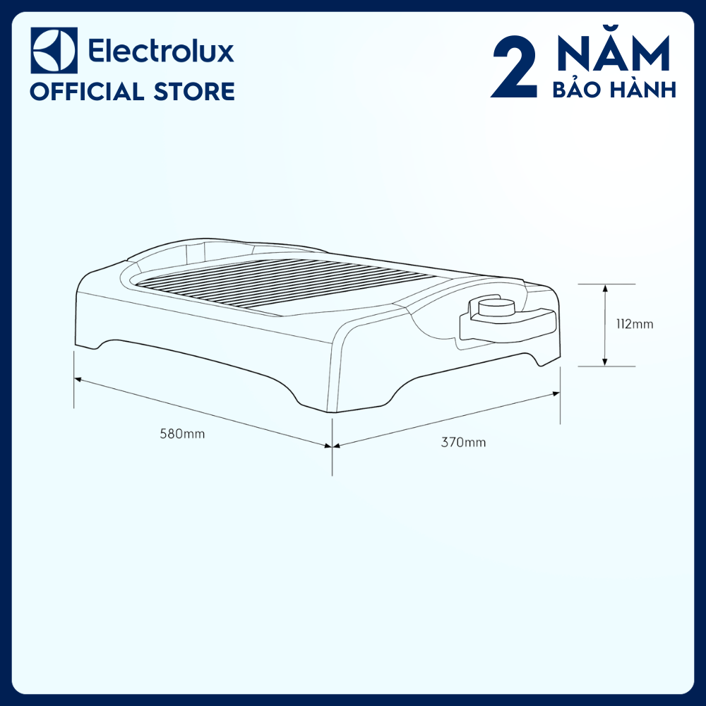 Vỉ nướng điện để bàn Electrolux ETTG1-40BK Nướng than chuyên nghiệp, lành mạnh [Hàng chính hãng]