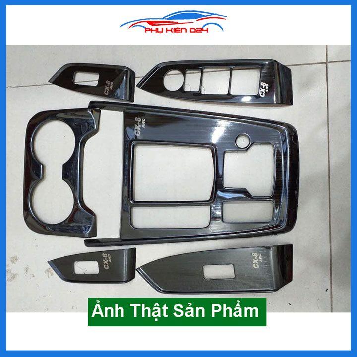 Ốp nội thất Mazda CX-8 CX8 2019-2020-2021-2022 vân Titan bảo vệ chống trầy xước và làm đẹp xe