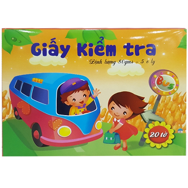 Bộ 2 Hộp Giấy Kiểm Tra 5 Ô Ly (20 Tờ/Hộp) - Mẫu 2