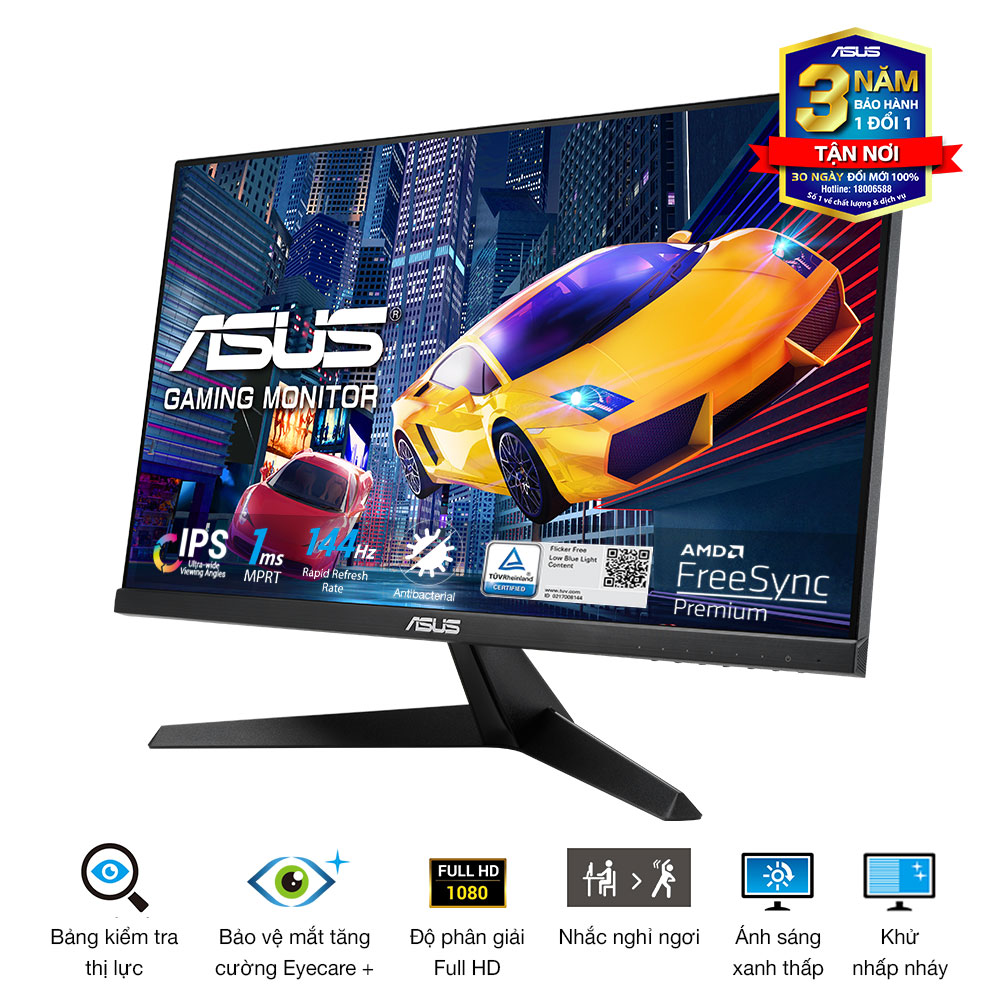 [Tặng chuột TUF Gaming M3] - Màn Hình Gaming Asus VY249HGE (23.8 inch | FHD 1920×1080 | IPS 144Hz 1ms | Eye Care+ | FreeSync Premium) - Hàng Chính Hãng