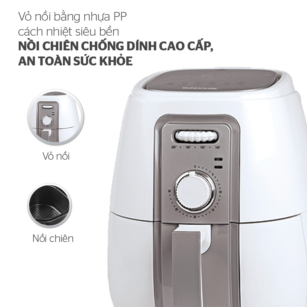 Nồi Chiên Không Dầu Sunhouse SHD4023W - Hàng Chính Hãng