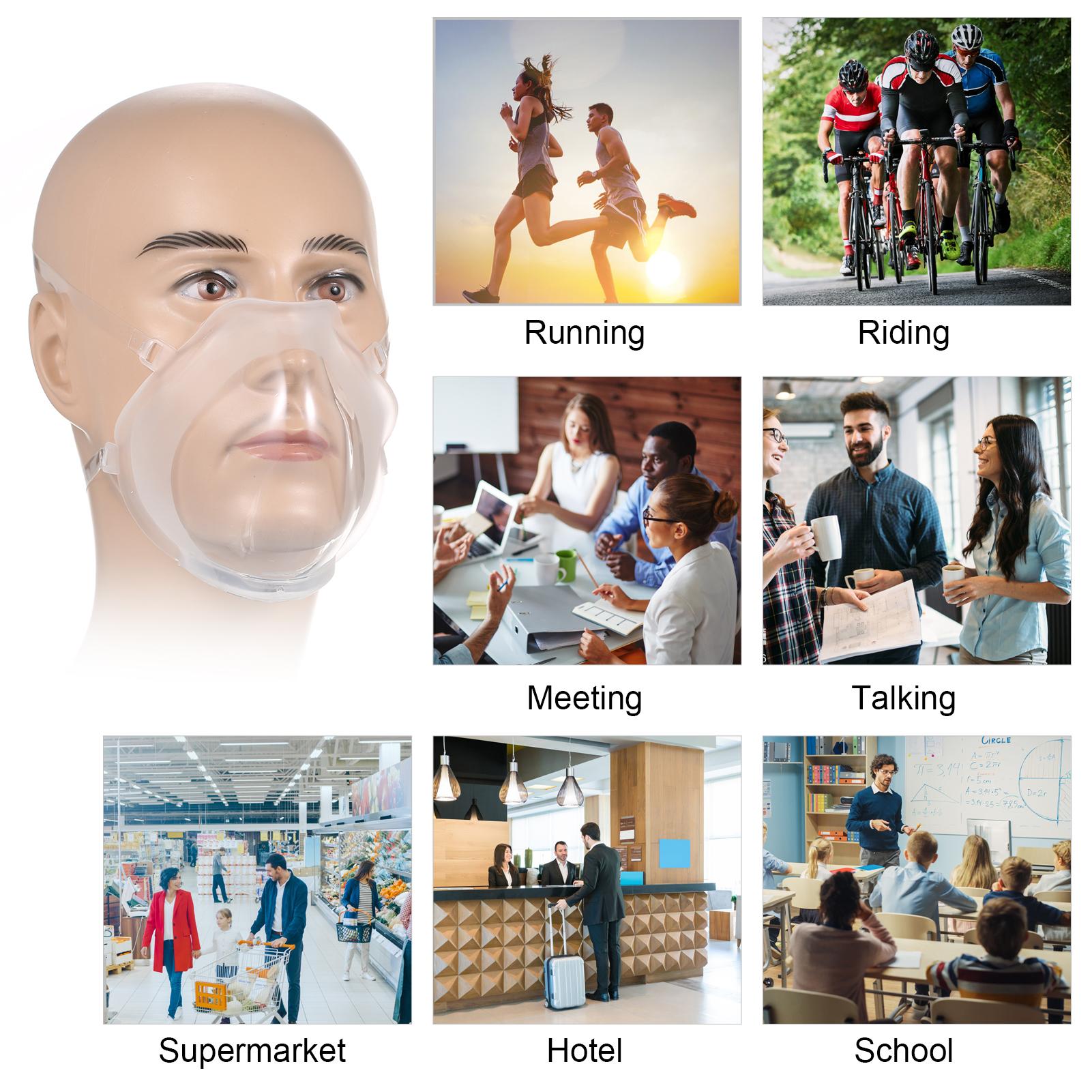 Transparent Face-Mask Reusable Face Protection Clear Face Shield Anti-Fog Visible Silicone Facial Cover