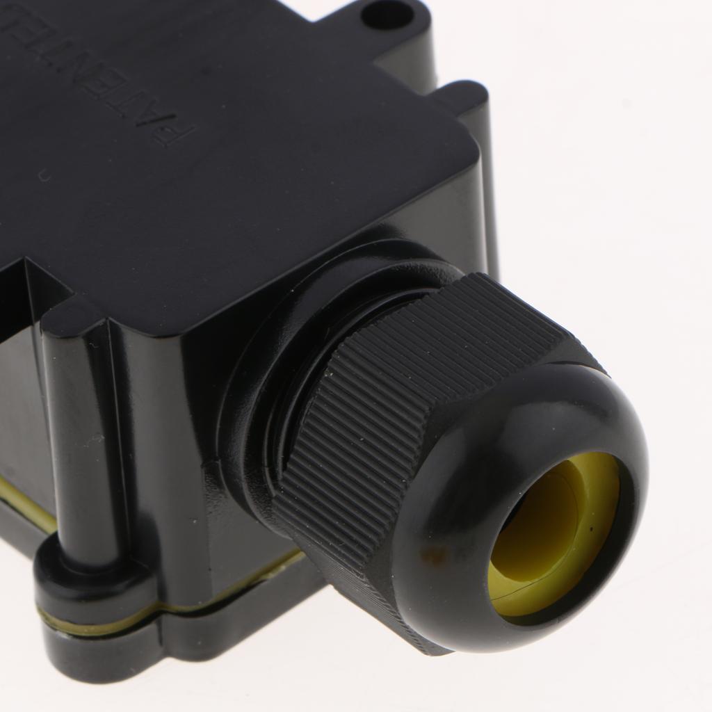 2 Bộ Chống Nước IP68 Cáp Đầu Nối Dây Điện 2Way Ngã Ba Hộp Đen