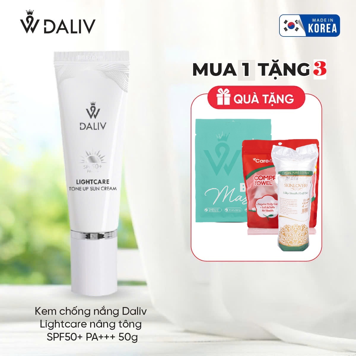 Kem chống nắng trắng da SPF50 W.LAB 50ml