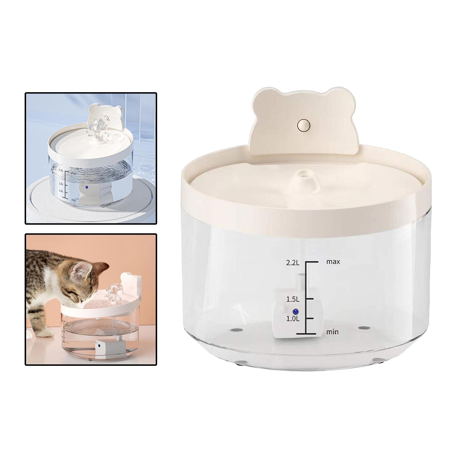 2.2L Automatic Cat Water Fountain Puppy Kitten Drinking Bowl Water Feeder