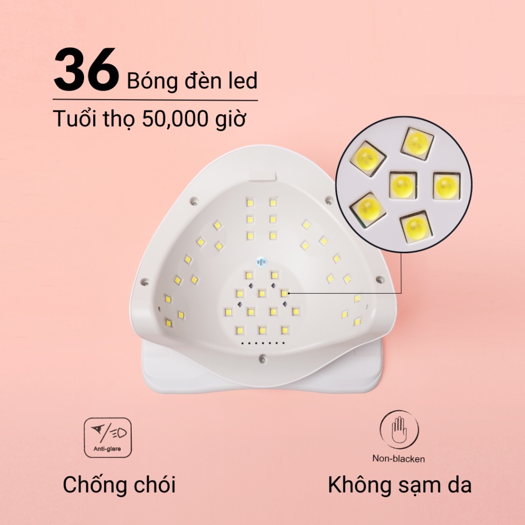 Máy làm khô móng tay tự động, Máy hơ gel Sun X7 Max cao cấp công suất 180w có chế độ cảm biến tự động, làm khô nhanh, ánh sáng Led không hại măt và da tay,