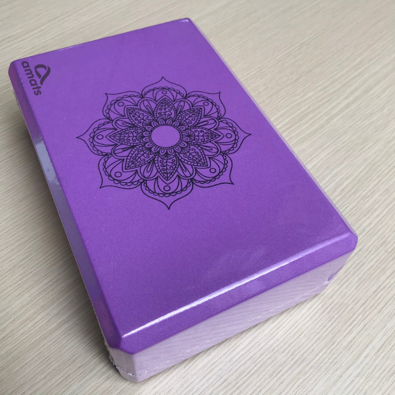 Combo Vòng Trơn Tập Yoga bản rộng 33x20cm + 2 Gạch Yoga In Hoa Mandala - YOGA QG, Vòng Bằng Nhựa ABS Cao Cấp Bọc TPE, Chịu Lực Cao, Gạch Chất Liệu EVA Cứng Cáp