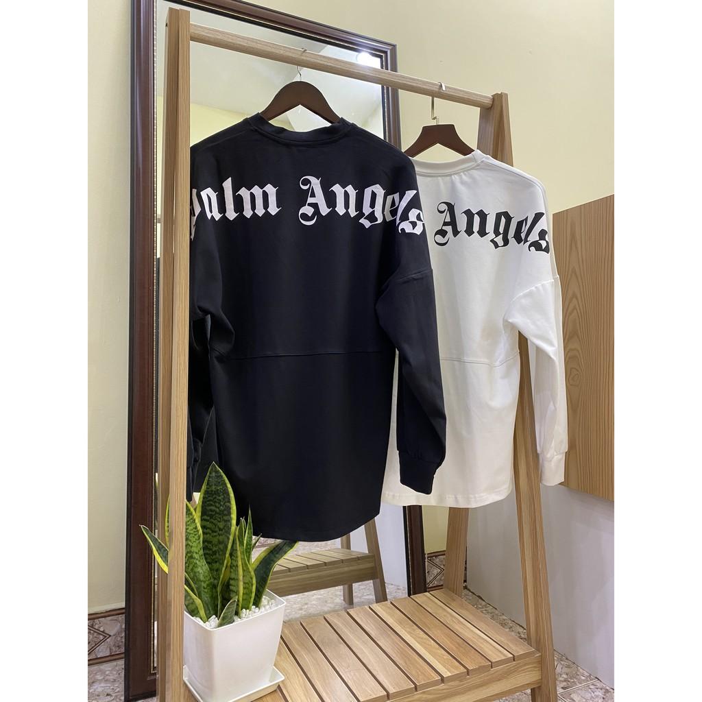 Áo thun Palm Angels Sweater ( lưng áo ), áo phông dài tay form rộng Hottrend2020 ( Nam, Nữ ) ( Màu Đen )