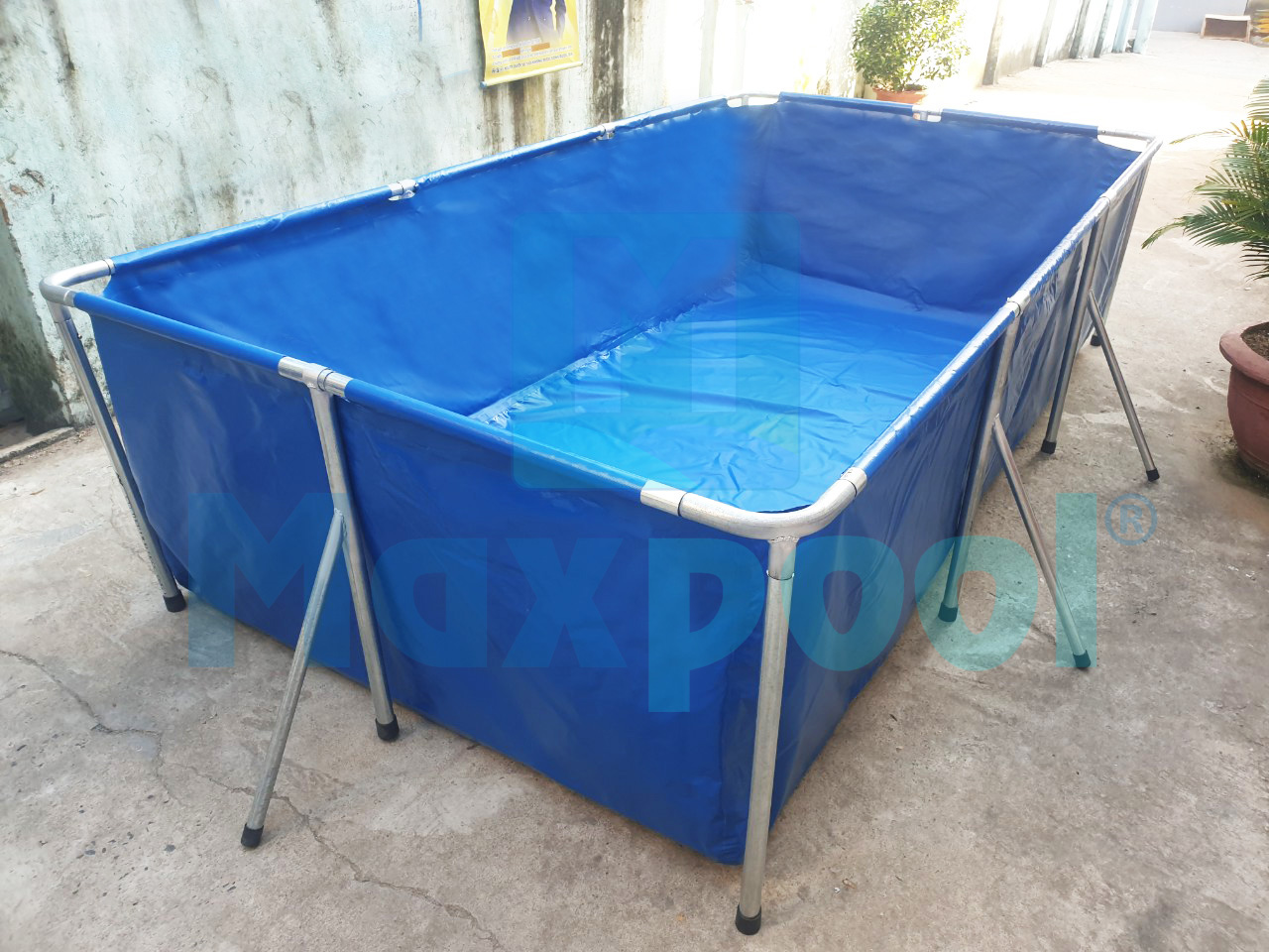 Bể bơi khung kim loại KT 3m x 1.6m x 80cm - Thương hiệu MAXPOOL