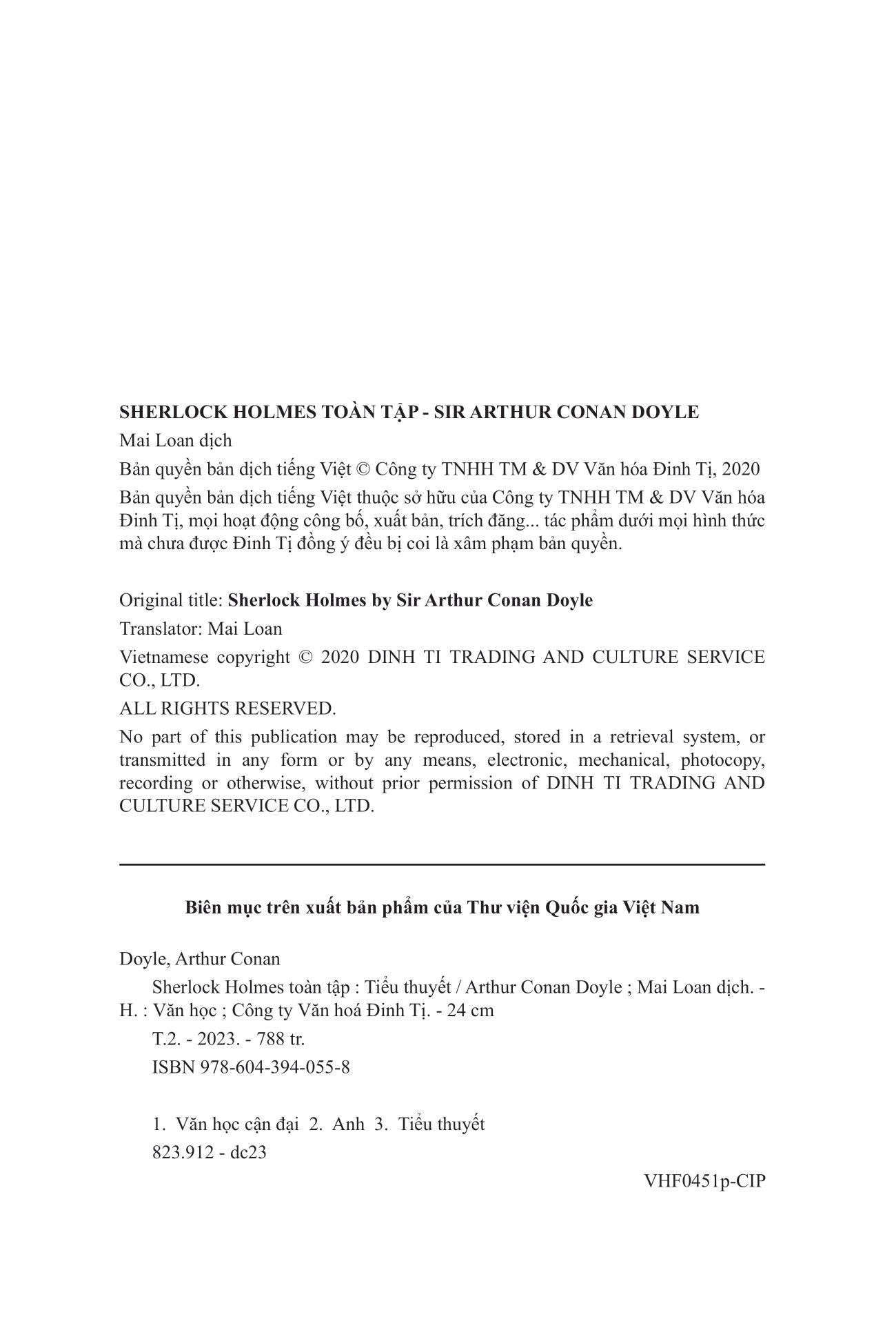 Sherlock Holmes Toàn Tập - Tập 2