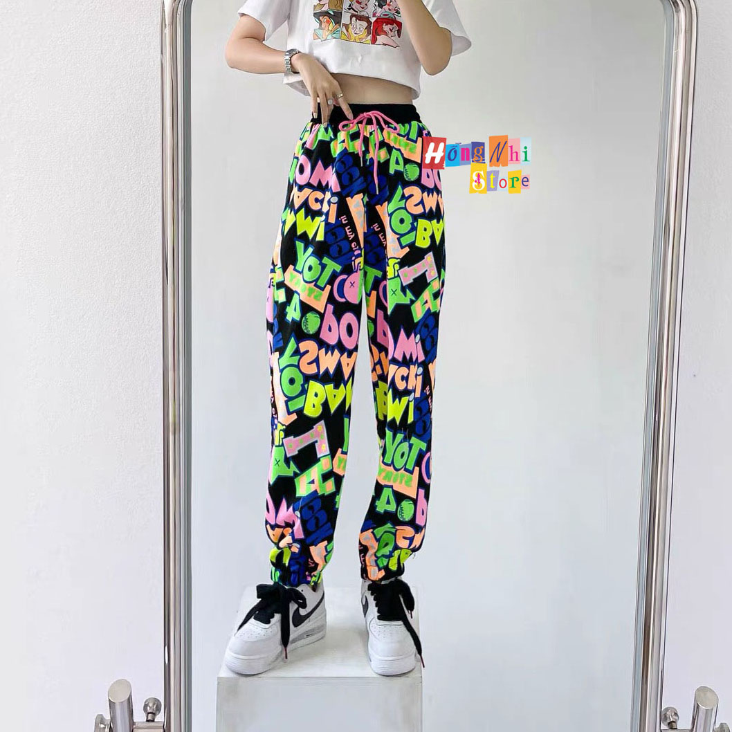 Quần Hoạt Hình Dài Bo Lai Snack Pow Cartoon Pant V2 Oversize Ulzzang Unisex - MM