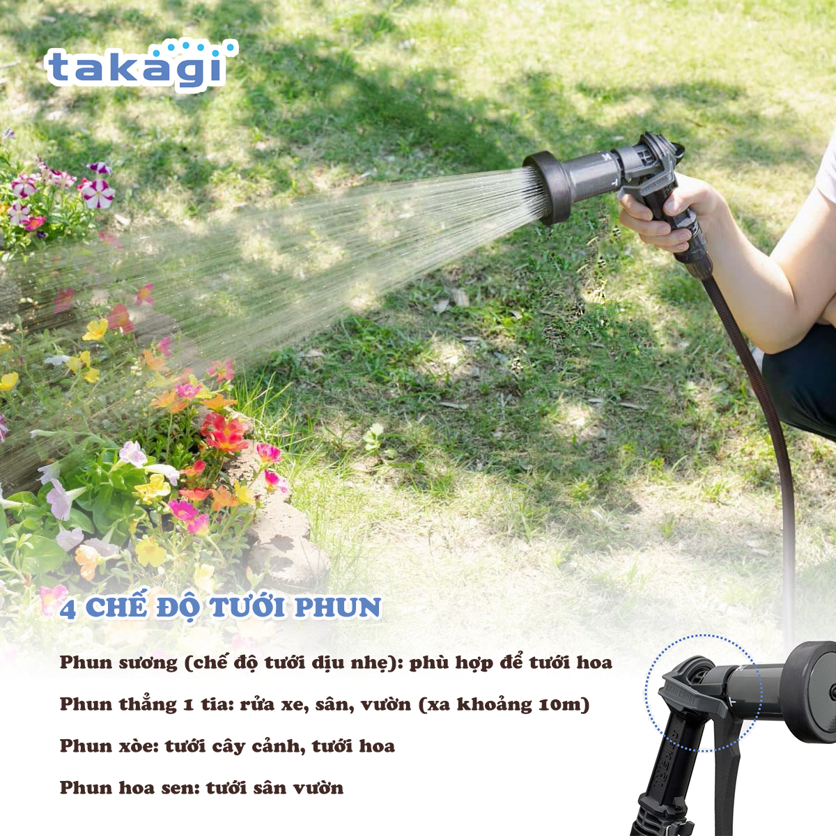 Bộ cuộn ống tưới cây 30m Tough Brown Takagi R330TBR