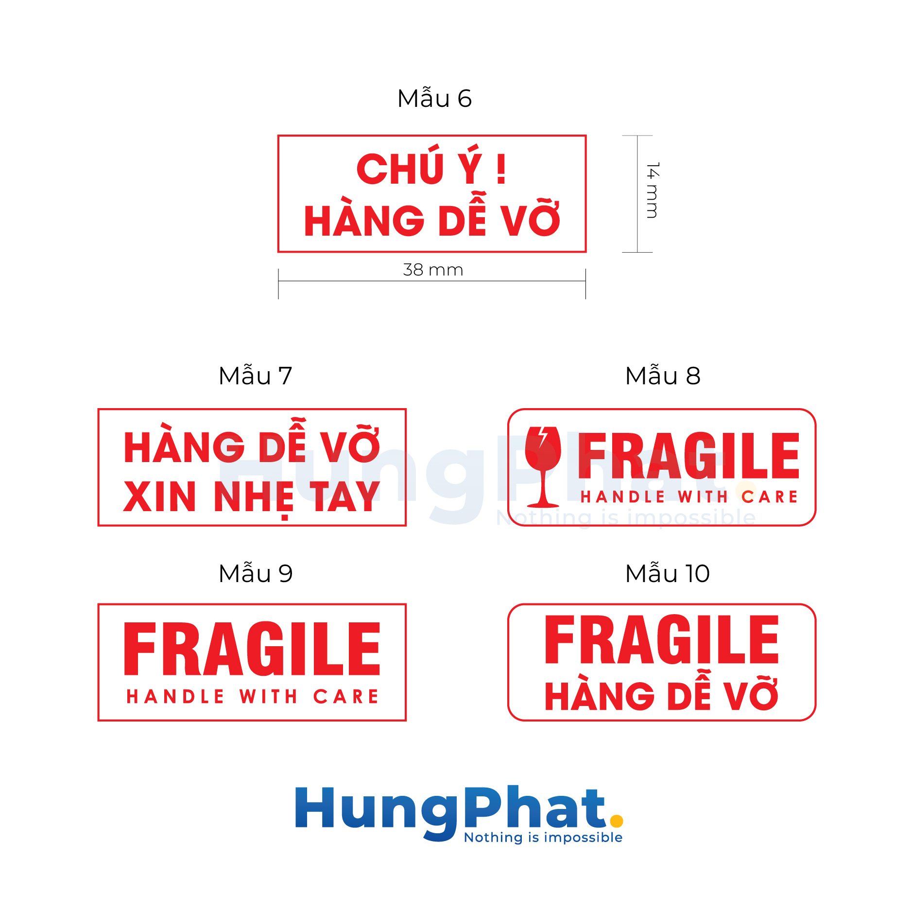 Khắc Dấu Hàng Dễ Vỡ, Có Mực Sẵn