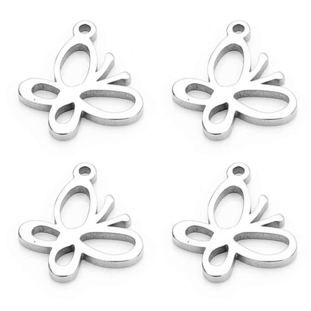 20 Pieces Stainless Steel Butterfly Pendants Charms Jewelry Making Findings for Necklace Earring Bracelets crafts