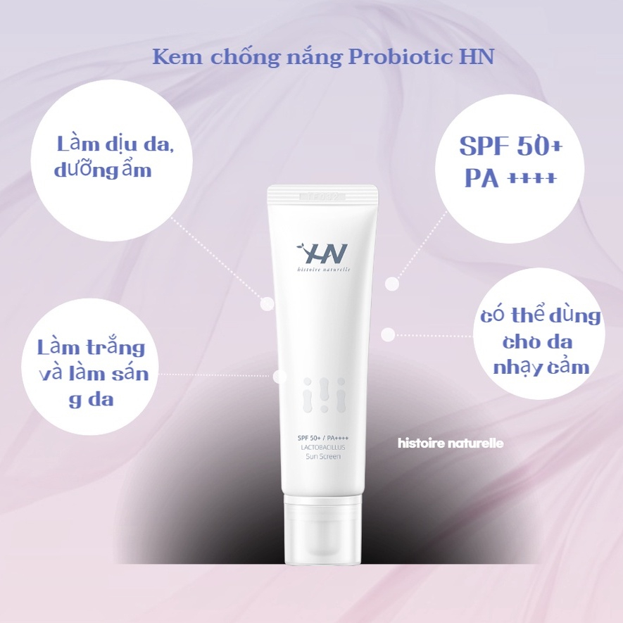 Kem chống nắng Histoire Naturelle cho da mụn kiềm dầu SPF 50+/ PA +++ 50ml