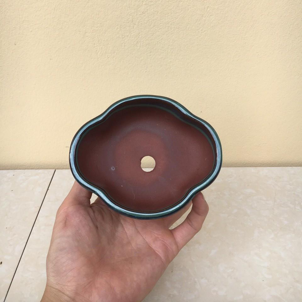 Chậu bonsai áng mây mini men hỏa biến gốm Bát tràng 1 size BM-03