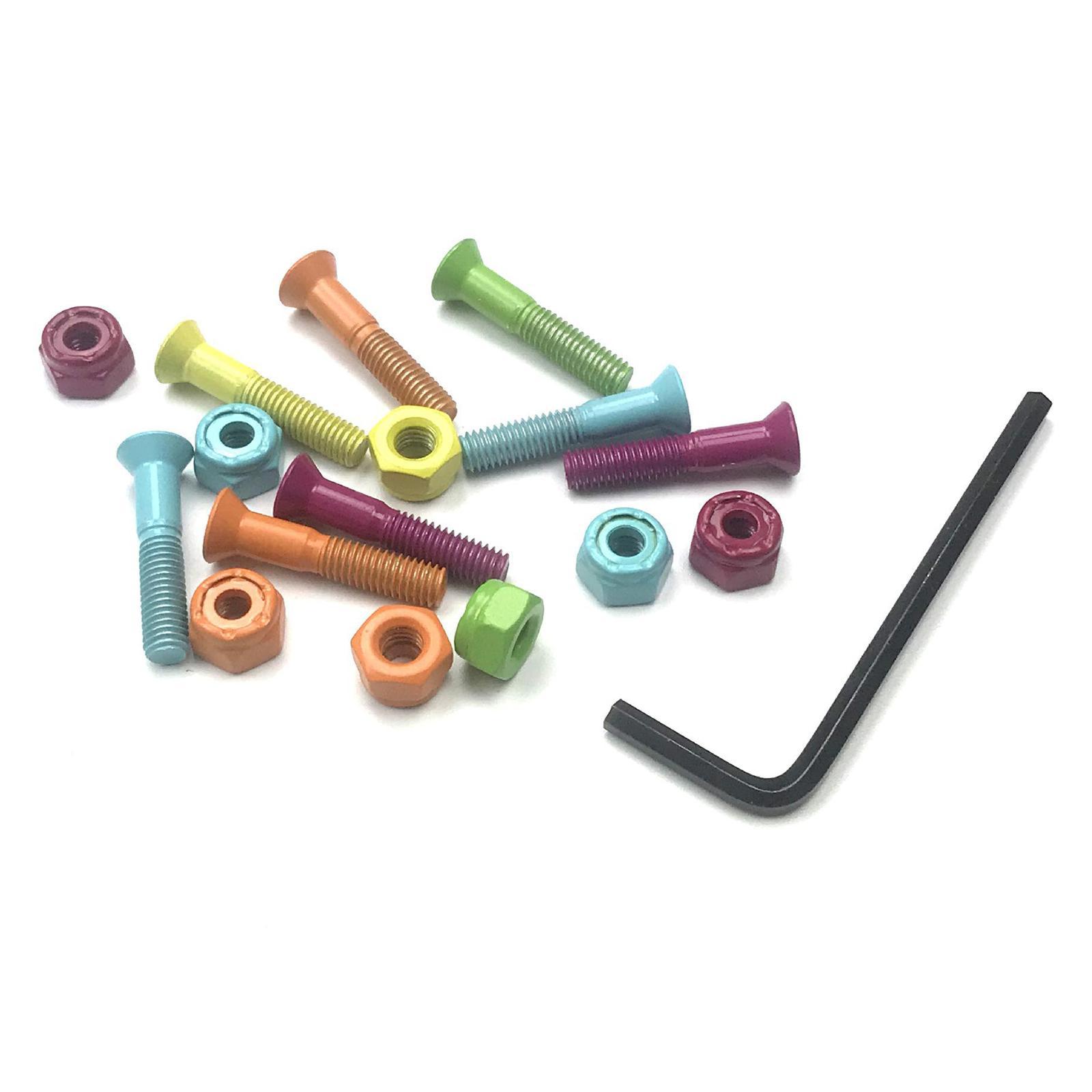 Set of 8 Steel Longboard Skateboard Wheel Hardware Screws