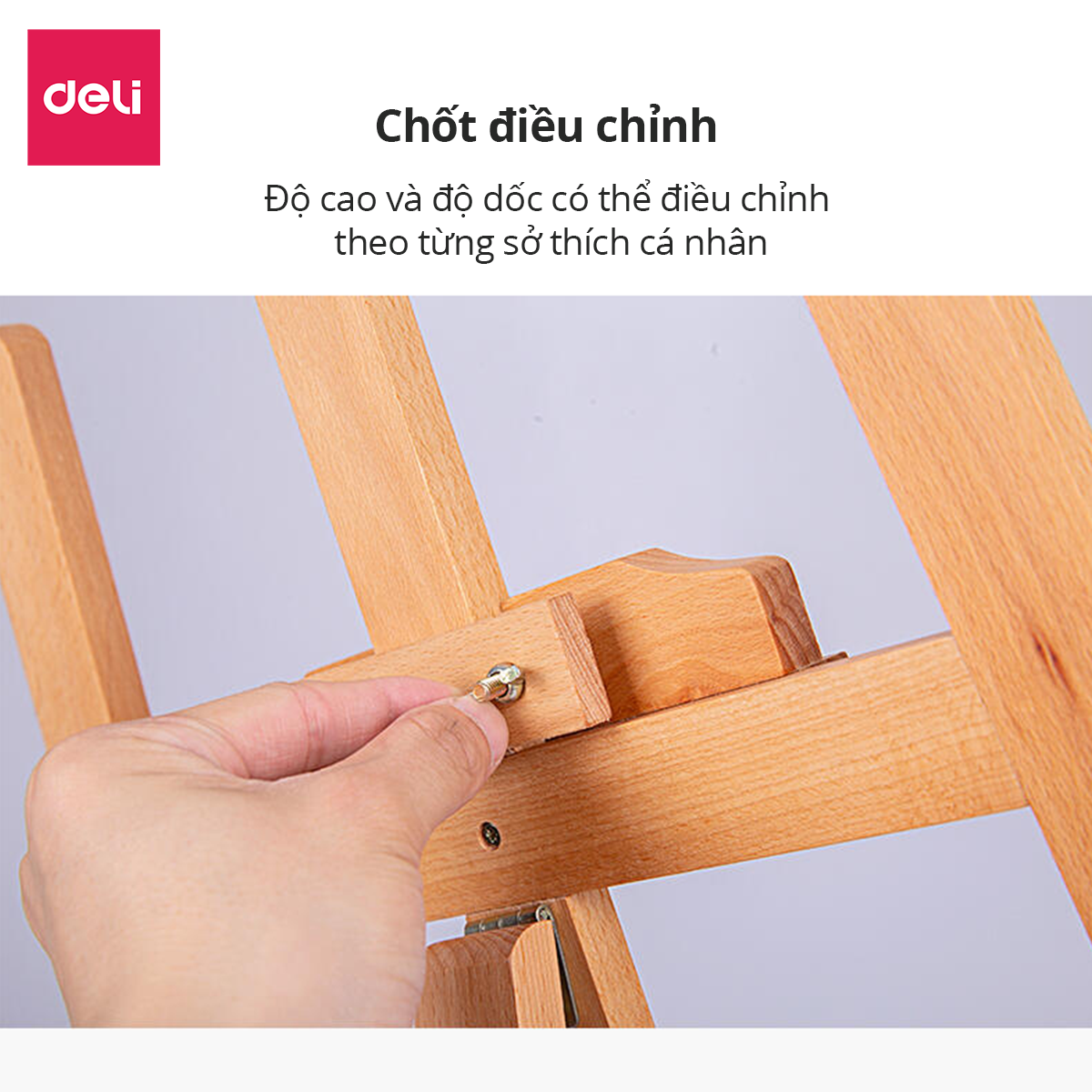 Giá Vẽ Tranh Bằng Gỗ Deli - 116x58cm  - Giá Đỡ Tranh - Kệ Đỡ Trưng Bày Mẫu - 1 Chiếc - 73879