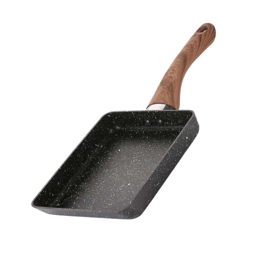 2X Japanese Non-Stick Fry Pan Skillet Tamagoyaki Sandwich Cookware 5"x7" Black