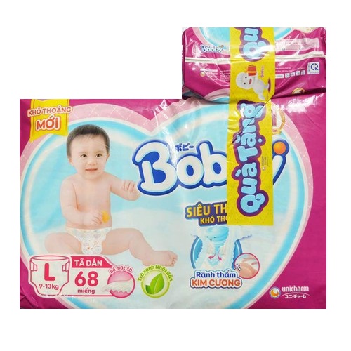 BOBBY TẢ DÁN L68 (TẶNG 1 GÓI 6 MIẾNG TẢ QUẦN CÙNG SIZE)