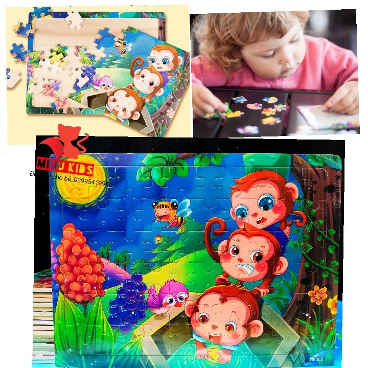 Đồ chơi tranh ghép hình miếng gỗ PUZZLE - Bộ ghép hình - Tranh xếp hình