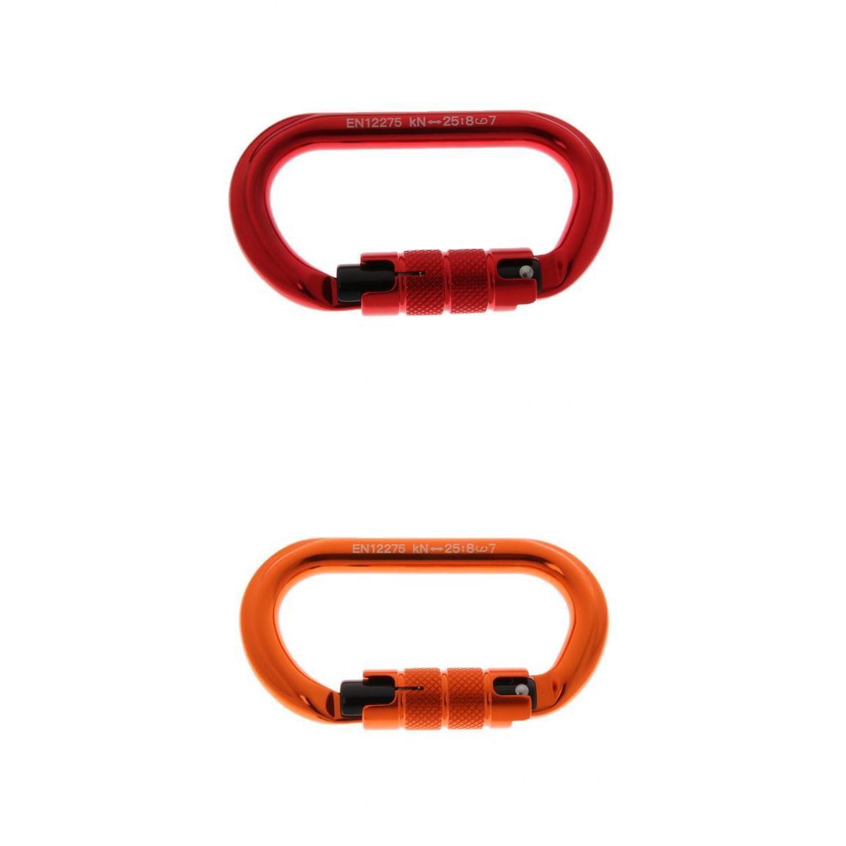 2Pcs Oval Rock Climbing Carabiner 25KN Aluminum Auto Locking Carabiner