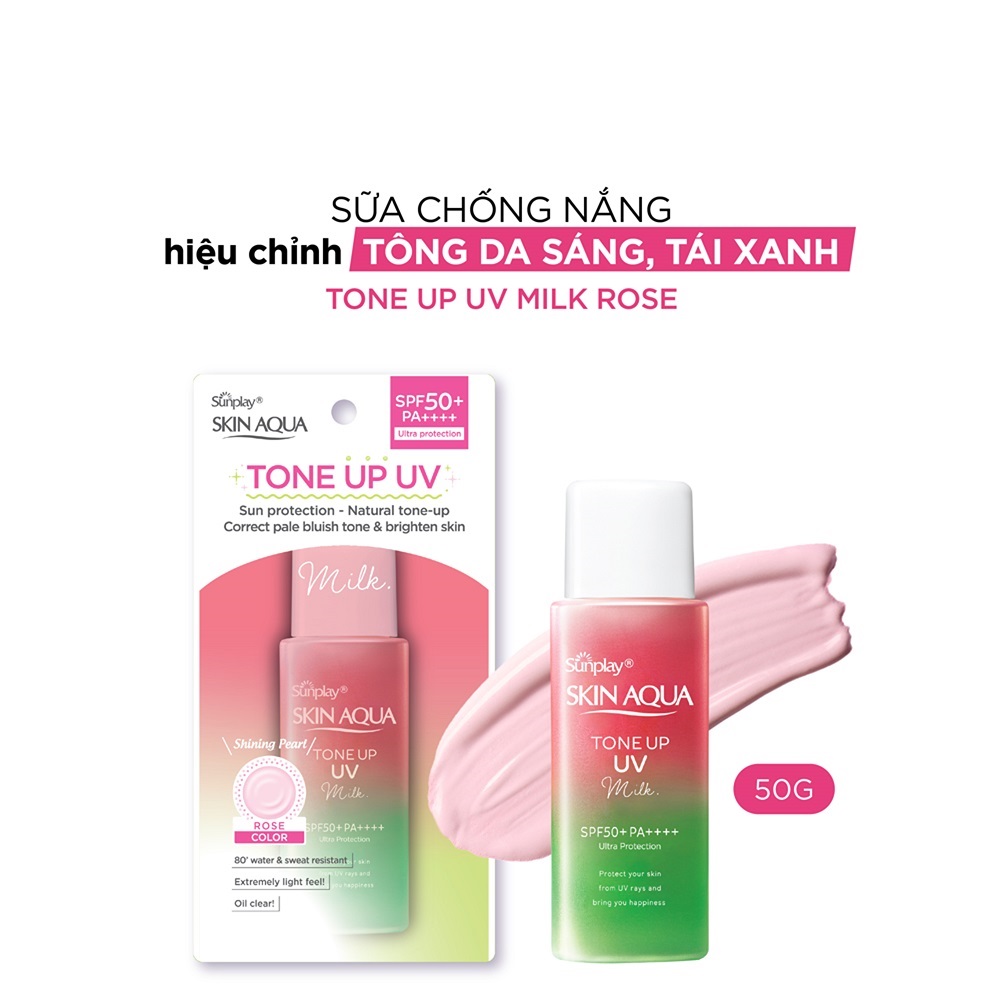Sữa Chống Nắng Sunplay Skin Aqua Tone Up UV Milk Happiness Aura Hiệu Chỉnh Sắc Da SPF50+ PA++++ 50g