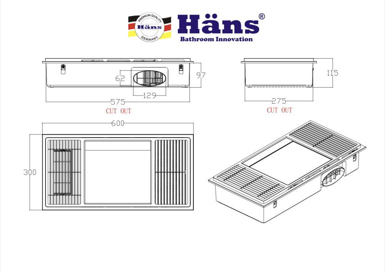 Quạt sưởi Âm Trần Đa Năng Hans – HA2 (4 trong 1) Hàng chính hãng