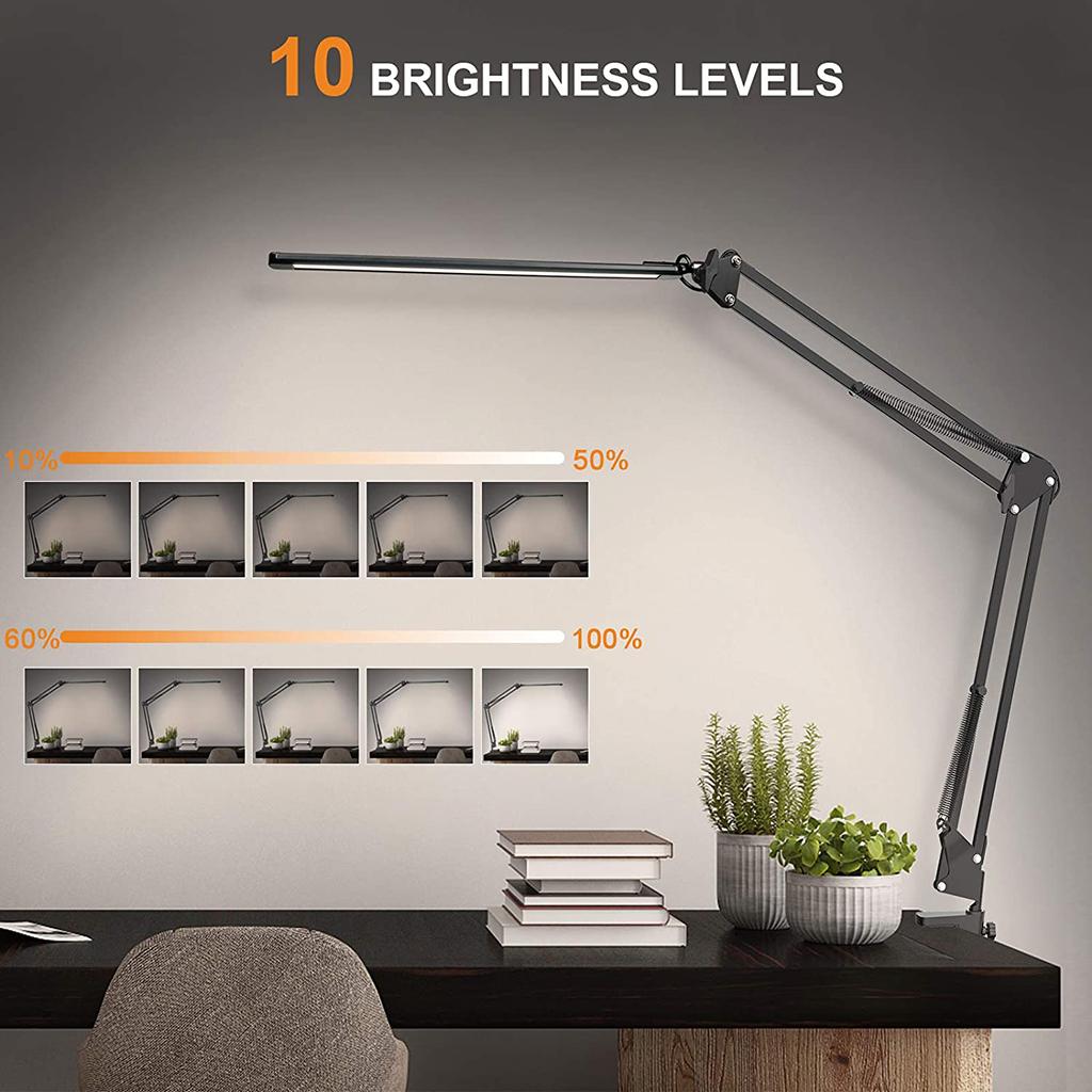 Desk Lamp Eye Protection LED Lamp with Clamp, Flexible Bedside Table Desk Lamp LED Reading Desk Light