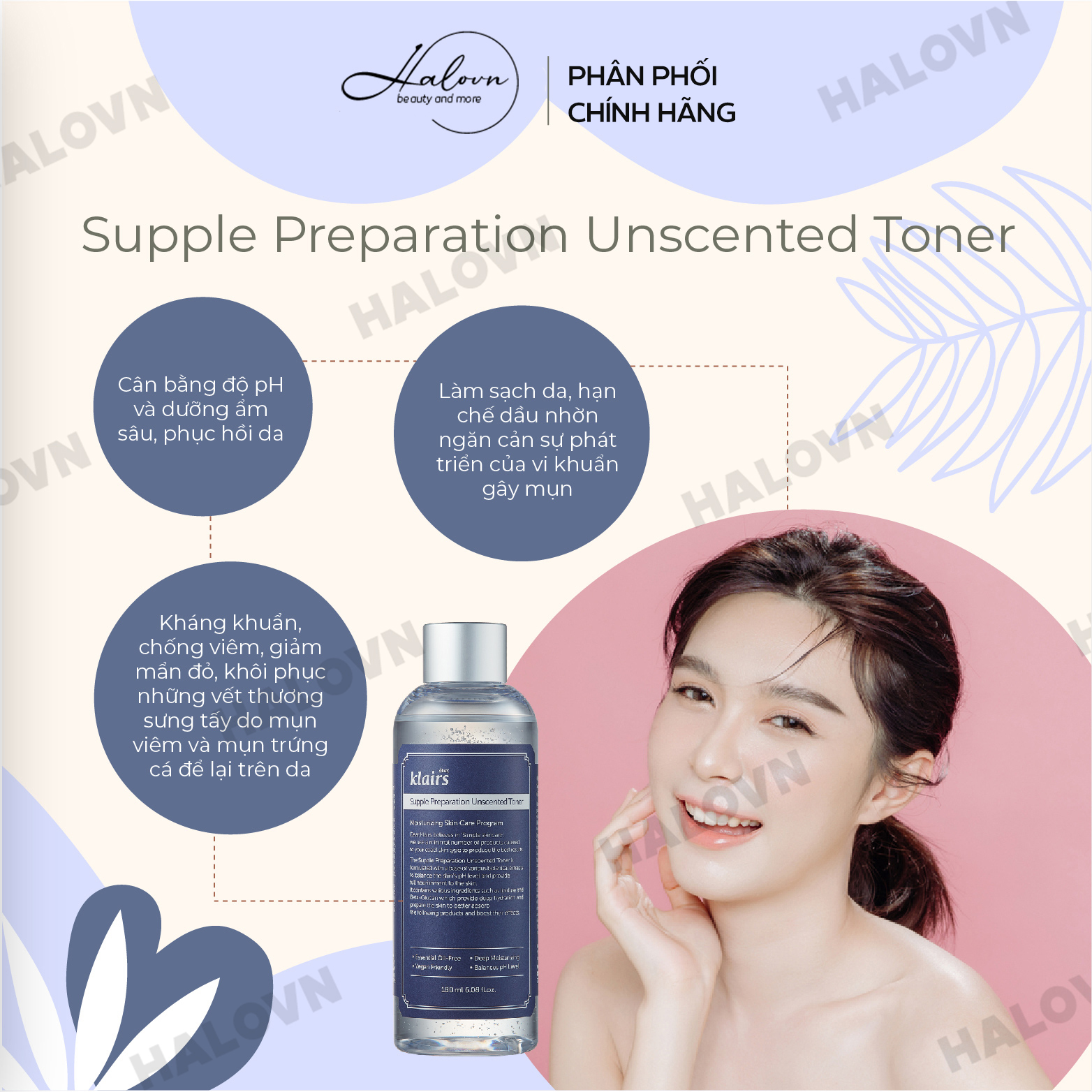 Nước Hoa Hồng Không Mùi Dear Klairs Supple Preparation Unscented Toner 180ml