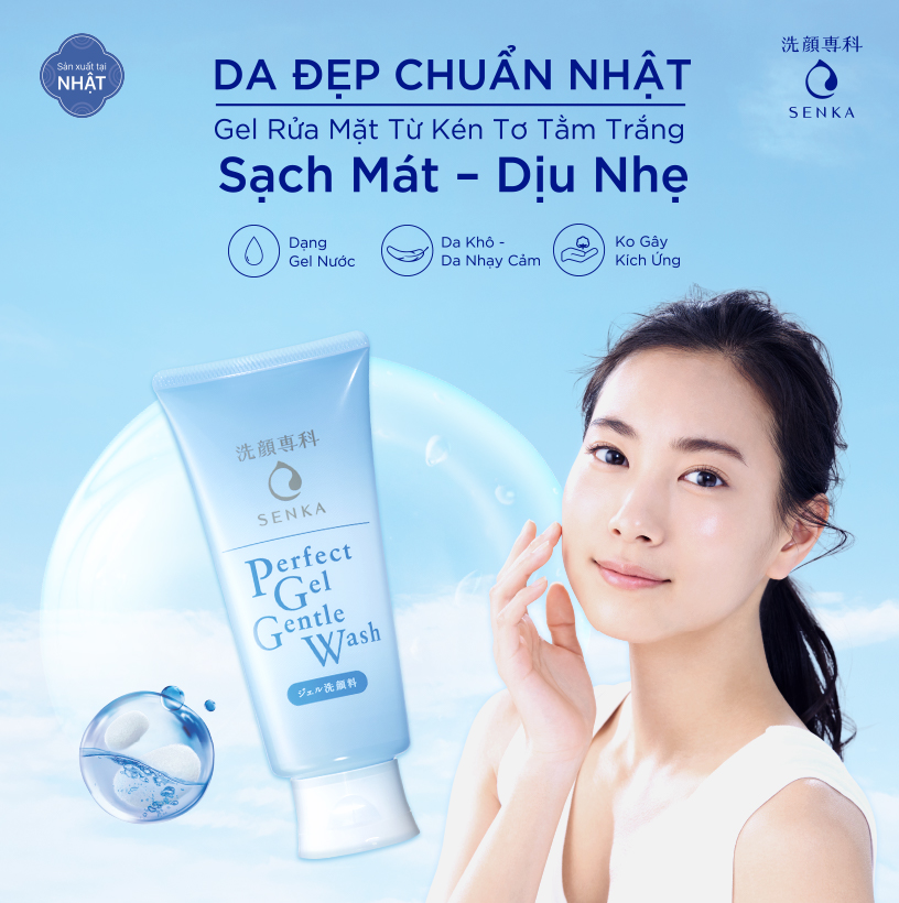 Gel rửa mặt dịu nhẹ Senka Perfect Gel Gentle Wash