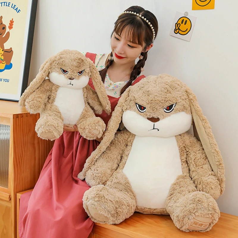 Thú nhồi bông thỏ mặt quạo - Size 25cm đến 65cm - Quà tặng gấu bông thỏ giận dữ đáng yêu - Gối ôm mềm mịn cho bé