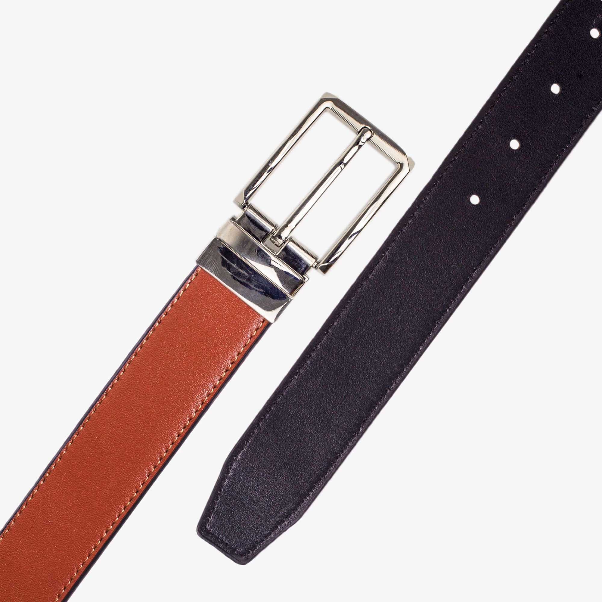 Thắt lưng nam, dây nịt nam da bò thật 2 lớp Bụi Leather L108- Khóa cài xoay 360 độ, dùng được 2 mặt - Bảo hành 12 tháng