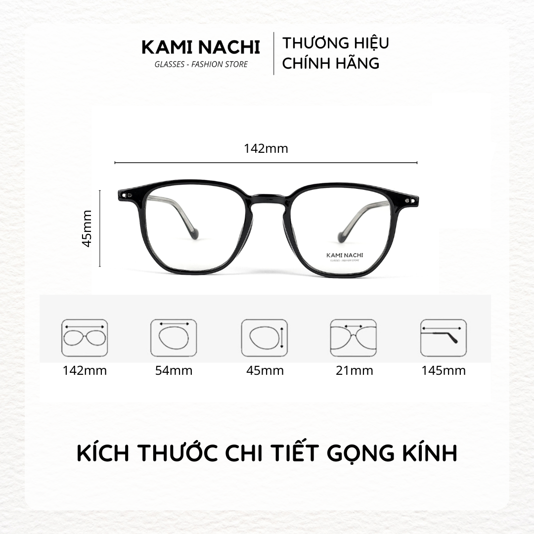 Gọng kính Xuân Hè mới KAMI NACHI T7259, chất liệu nhựa phối kim loại