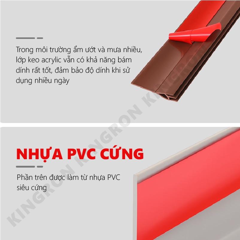 Thanh nẹp chắn khe hở dán chân cửa, chống bụi, chống côn trùng RPVC Miếng chặn cửa PVC tam giác đa năng KINGRON