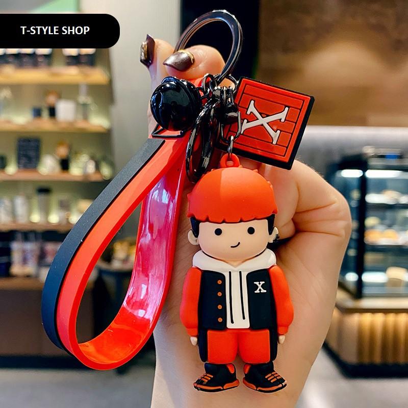 Móc khóa Cặp Couple Đỏ quét đen thui