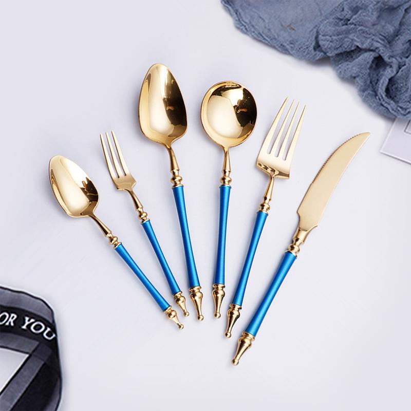 Bán Nhà Hàng Cao Cấp Thép Không Gỉ 304 Bộ Bít Tết Dao Muỗng Nĩa Thìa Cà Phê Trái Cây Dĩa Nhà Bếp Gia Đình bộ Đồ Ăn