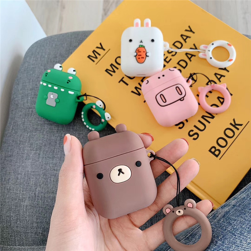 Airpods case, Ốp silicone dẻo bảo vệ dành cho Airpods 1/2 - Hàng Chính Hãng - Cute Animal