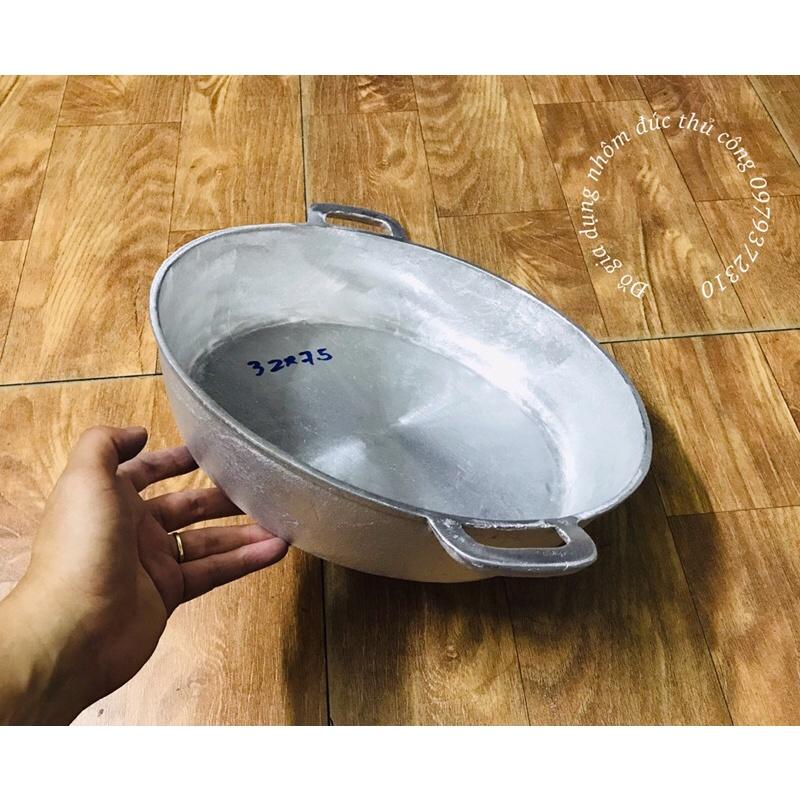 Chảo gang đúc thủ công đáy bằng 27-32cm