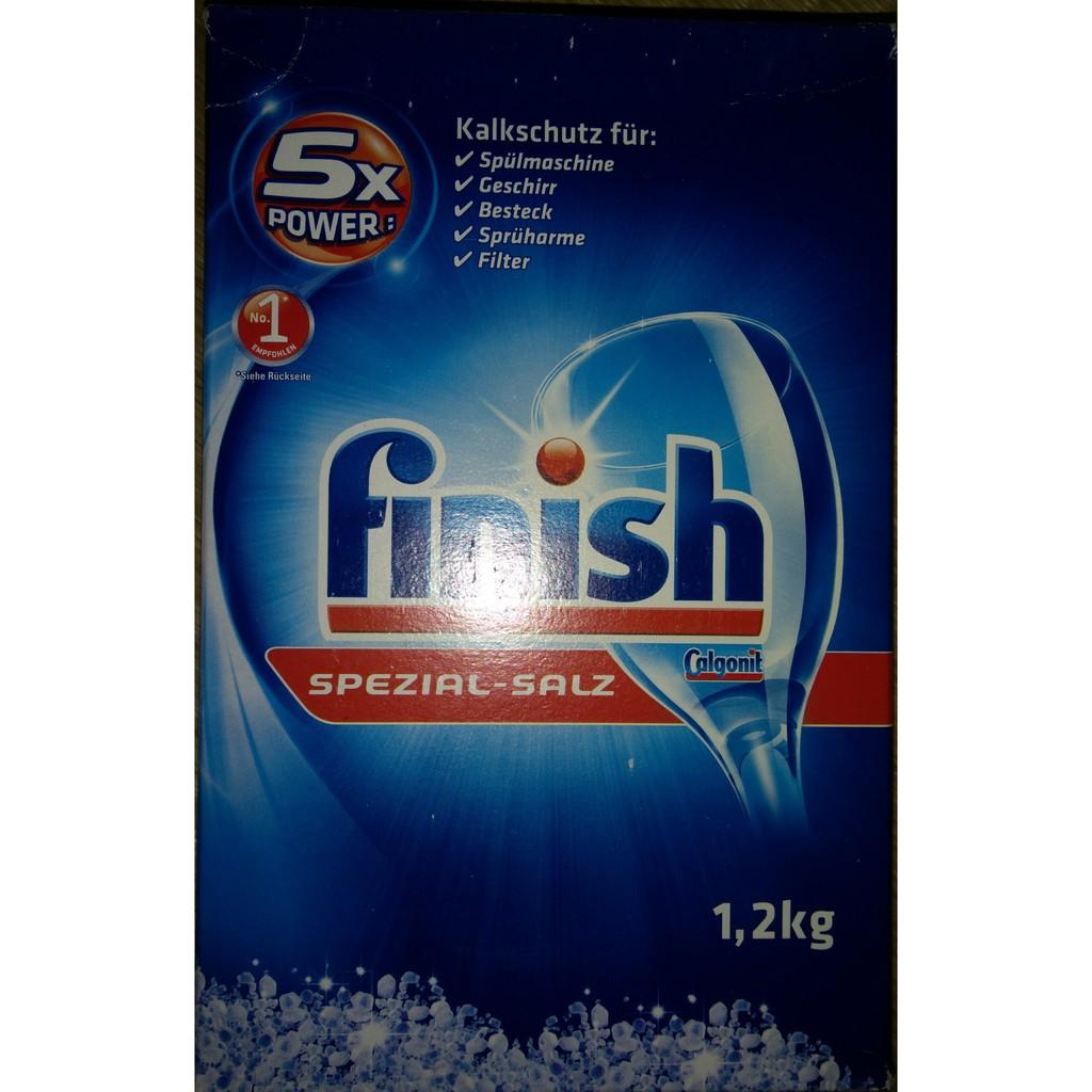 Combo hộp muối làm mềm nước Finish 1,2kg và túi viên rửa chén bát Finish Nhật 150 viên