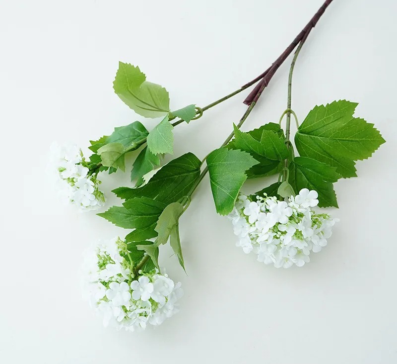Hoa Cẩm tú cầu giả - Thân gỗ cành 3 bông hoa - Cây giả, hoa lụa Decor trang trí nhà cửa