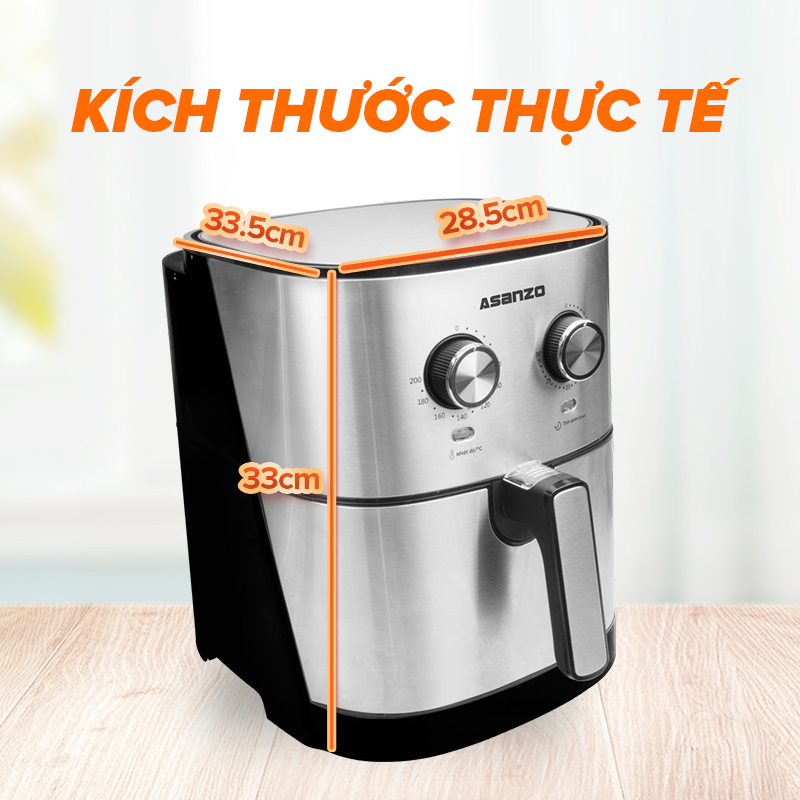 Nồi chiên không dầu Asanzo Papa Cook AAF1758 5.8L - Hàng Chính Hãng