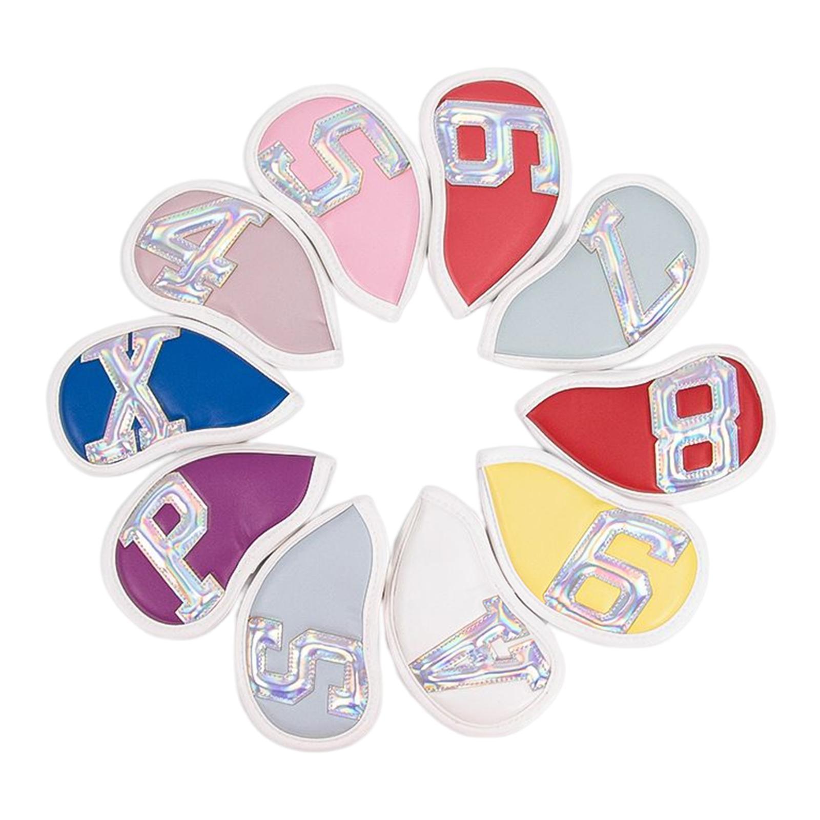 10Pcs Colorful Golf Iron Headcover Club Head Cover Sleeve for Most Irons Club Outdoor Sports