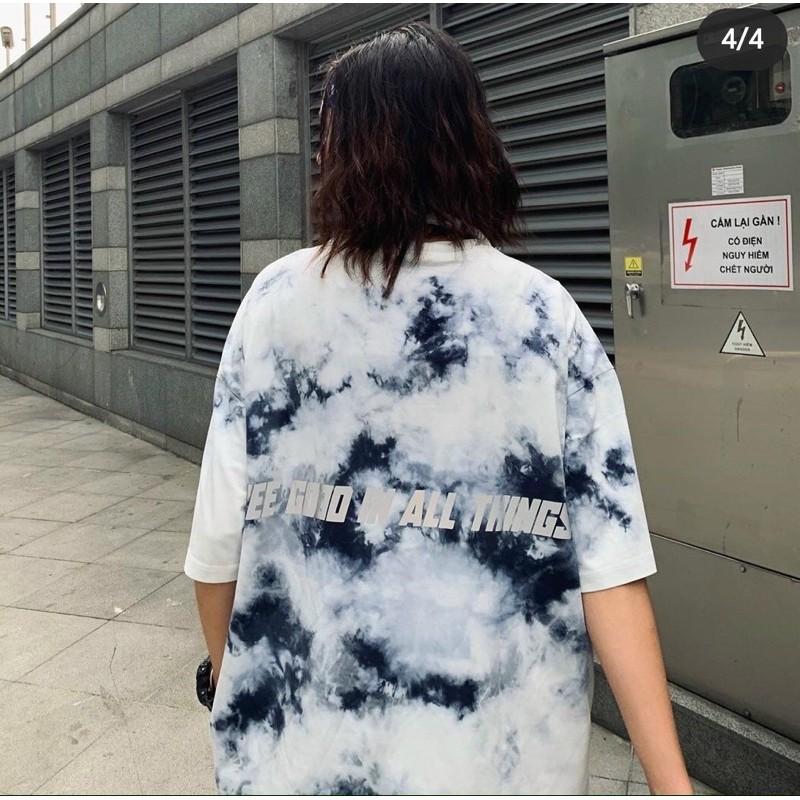 Áo Thun Tay Lỡ Nam Nữ Loang Màu Unisex