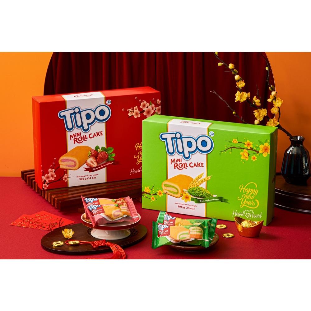 Hộp Bánh Tết TIPO Miniroll Cake Hương Dâu 396gr