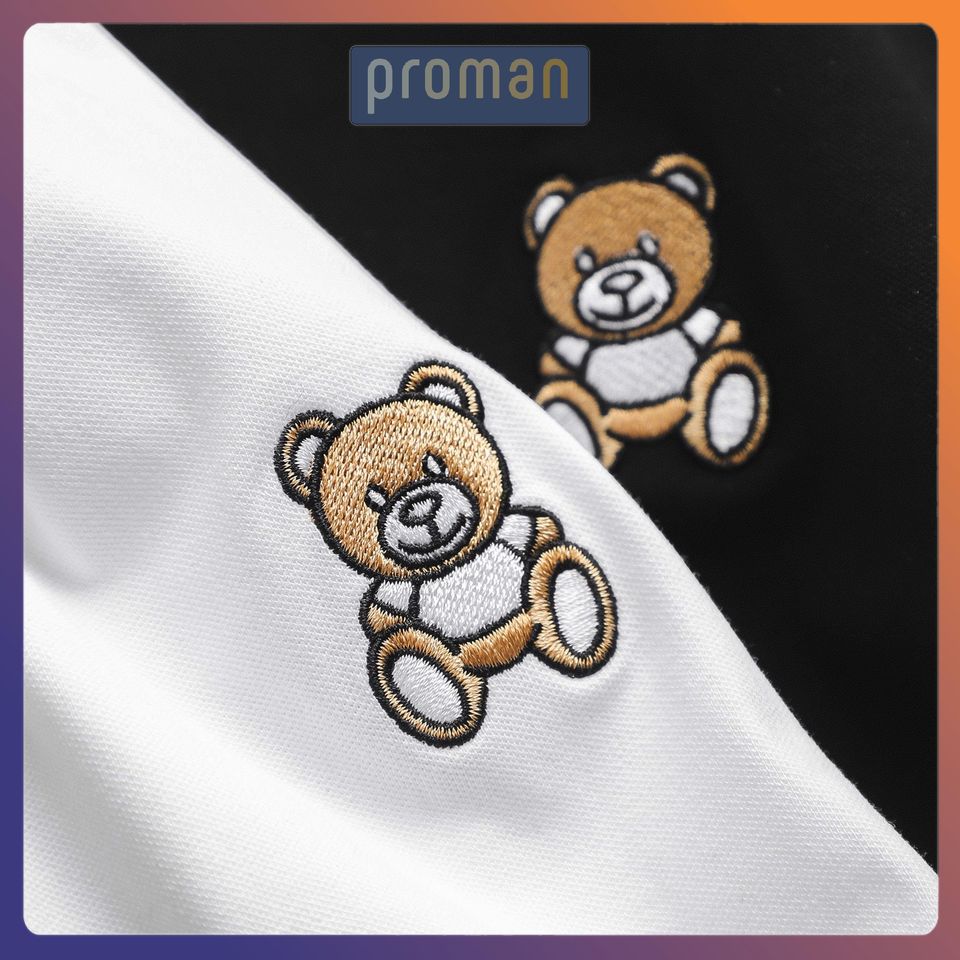 Áo polo nam in hình gấu, áo polo nam chất cotton co dãn thoáng mát GA01 - PROMAN